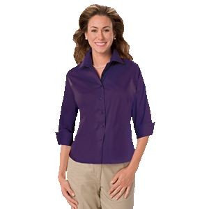 Ladies' ¾ Sleeve Fine Line Twill Shirt